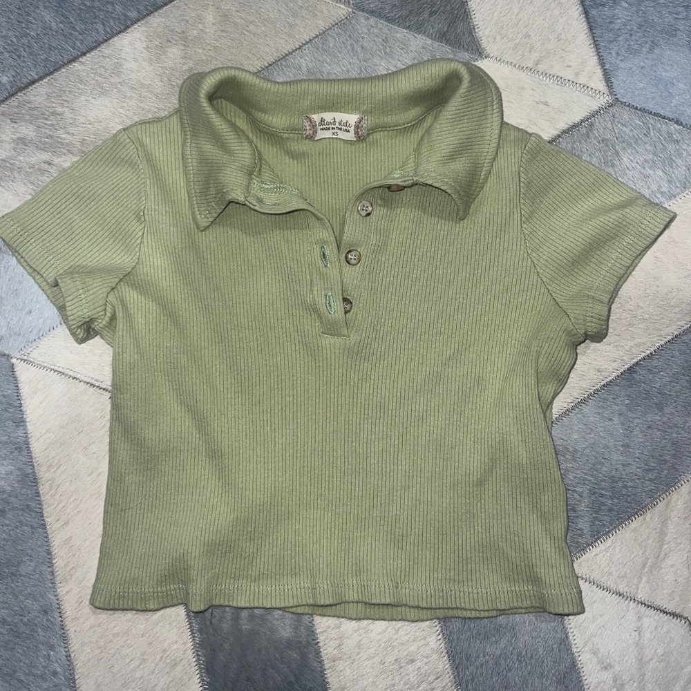 Altar’d State Light green collars crop top XS